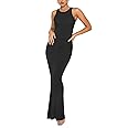 REORIA Women's Summer Sexy Lounge Tank Long Dress Elegant Sleeveless Halter Neck Bodycon Maxi Dresses