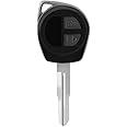 Car Key Fob Cover, 2 Button Keyless Fob Car Remote Key Case Fob Shell Key Fob Cover for SUZUKI Vitara Swift Ignis SX4 Liana Alto Black car key