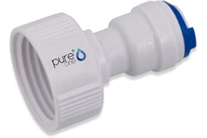 PURE ONE PureOne EF026-C Quick-Fitting - 3/4 Zoll IG auf 3/8 Zoll Schlauch (BSPT) | I-Form. Ausführung: I-Stück | I-Form. Zubehör für Umkehr-Osmose, Wasser-Installationen