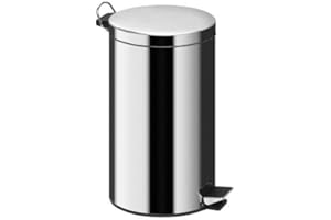 DENNY INTERNATIONAL Pattumiera in acciaio INOX da 3 l, 5 l, 12 l, 20 l, 30 l, in argento, da cucina, bagno, ufficio, 5 L