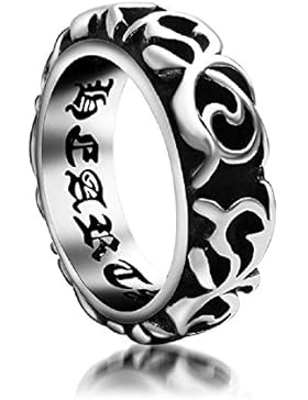 Ring Mit Tribal Motive In Relief Und Innere Geschrieben 
