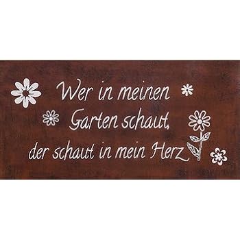 Metall Schild Rostoptik Gartenspruche 40x20cm Wandschmuck Gartendeko Tafel 1 Stuck Ein Schoner Garten Unbekannt