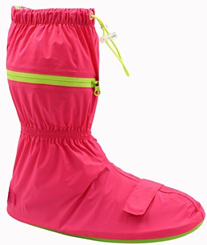 Knixmax Women Girls Waterproof Shoes Cover Thicken Rubber Sole Slip-Resistant Rain Snow Boots Reusable Washable Over Shoes For Outdoor, Camping, Fishing, Garden