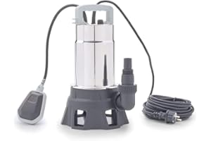 Pontec 87060 PondoDrain Mud 15000 - grausilberne Entwässerungspumpe für Baustellen, Teiche oder Keller / Korngröße: 25 mm / 500 W-Leistung / 230 V