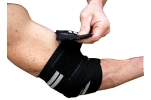 C.P. SPORTS C.P.Sports 2 Fasce di Compressione Professionali per Gomito T22 (1 Coppia) (Bianco e Nero 130 cm)