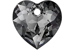 1 stk SWAROVSKI CRYSTALS pendant Heart Cut 6432 crystal stone with hole, 14.5 x 14.5 mm Aquamarine (Swarovski-Kristalle Anhänger Herzschnitt 6432 Kristallstein mit Loch Aquamarinblau.)