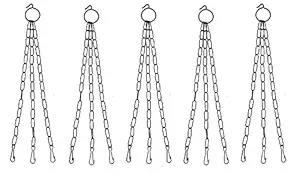 COIR GARDEN Metal Chain For Hanging Pots, Black, 15 in, 5 Pieces