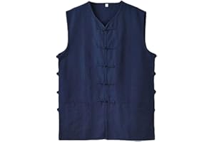 ZooBoo Chinese Waistcoat Wing Chun Sleeveless Vest Martial Arts Buddhist Monks Uniform