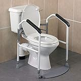 Homecraft Buckingham Foldaway Toilet Surround, Padded Toilet Grab Bars, Bathroom Handrail with Adjustable Height, standard Alone Device, Toilet Safety Frame for Eldery, Handicapped, and Disabled Aid