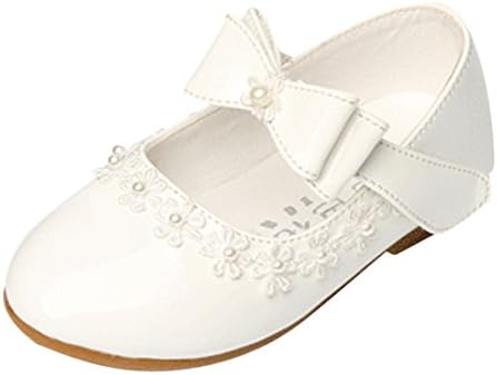 Lopetve Girl Flower Shoes Solid Casual Shoes, Toddler Girls Summer Soft Sole Flat Anti-Slip Cool Dance Shoes White 33