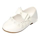  Lopetve Mädchen Prinzessin Schuhe Kostüm Ballerina Ballerina Shuhe Festliche Mädchenschuhe Taufschuhe Schuhe Weiß 30