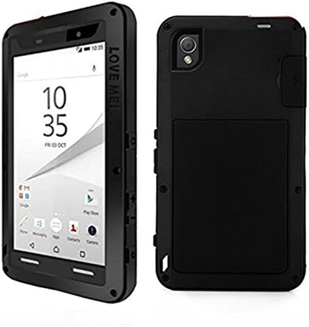 Sony Xperia Z5 Premium Case,LOVEOURS,Powerful for Sony Xperia Z5 Premium 5.5 inch,Shockproof Dustproof Water Resistant Case Heavy duty military metal Cases Toughened Gorilla glass cover for Sony Xperia Z5 Premium Super Shake Silicone Edge Super zinc alloy (Black)