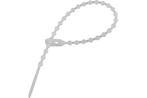 AERZETIX: 200 Abrazaderas de sujeción 120mm 2.5mm bridas reutilizables de bolas para agrupar organizar de cables, blanco C41915