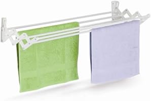 Casabriko 48901 Stendibiancheria a Soffietto, Acciaio Resinato e Resina, Bianco, 80 cm