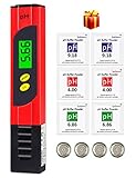 ph wert messgerät pool [PH MESSGERäT mit AUTOMATISCHER KALIBRIERUNGSTASTE] ---- Das pH Messgerät mit automatischer Kalibrierungstaste kann die Standardpufferlösung mit pH4.00, pH9.18 und pH6.86 automatisch identifizieren. Um den Komfort zu maximieren, drücken Sie einfach die Kalibrierungstaste. Für die Kalibrierung ist kein Schraubendreher erforderlich. Im Lieferumfang sind 6 Packungen Pufferlösungspulver enthalten, darunter 2 Packungen 4.0 Pufferlösungspulver, 2 Packungen 6.86 Pufferlösungspulver und 2 Packungen 9.18