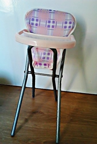 Girls Pink Pretend Play Doll High Chair Feeding Accessory Toy Children House Play Fun Activity Indoor Outdoor Gift Xmas Birthday Set