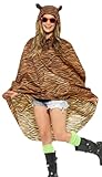 erdbeerloft - Unisex Damen Herren Tiger Kostüm Regenponcho, One Size, Braun