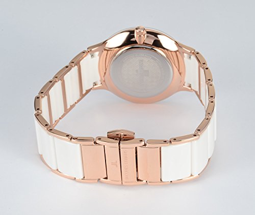 JACQUES LEMANS Damenuhr Dublin Edelstahlband massiv Edelstahl ip-rosé 1-1856H