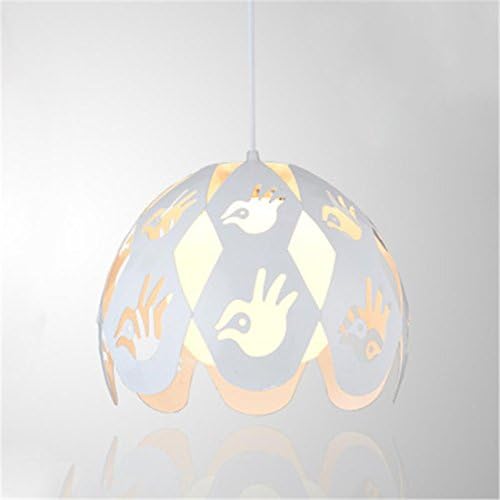 Creative OK Gesture Ceiling Lighting, For E27 Bulb Metal Glass Shade Modern Simple Chandeliers Restaurant Cafe Pendant Lamp Loft Bedroom Living Room Decoration , White