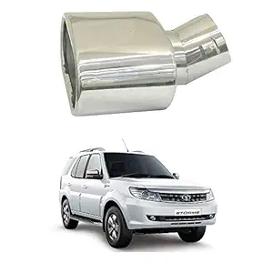 Oshotto Stainless Steel SS-007 Car Exhaust Muffler Silencer Cover Compatible with Tata Safari/Storme (Chrome)