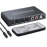 【Convertidor de Audio Optico a RCA/Jack】 Convierta Señales de Audio Coaxial / Toslink / Óptico a Analógico L / R, con jack de 3,5 mm, lo que permitele al usaurio conectar a los equipos de sonido y a los auriculares.(No es compatible con Dolby, DTS u otras señales de sonido envolvente de 5.1 canales).