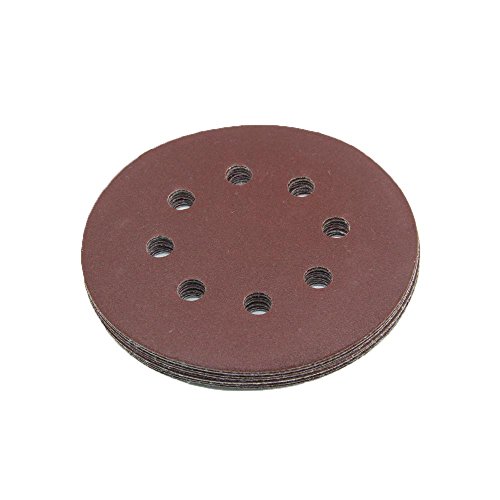 50 Stück 125 mm Exzenter Schleifscheiben P120 Körnung , 8 Loch, red Film , Haft Klett Schleifpapier - 2