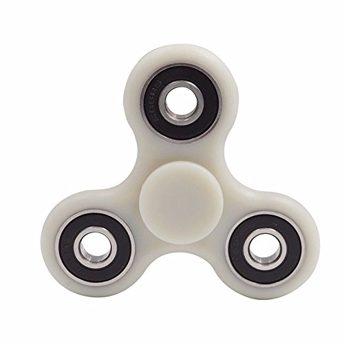 Fidget Spinner Tri Fidget glühend in dunkler Hand Spinner Keramik Ball EDC Schreibtisch Fokus Spielzeug für Kinder / Erwachsene (weiß) - 5