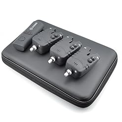 1+3 Carp Fishing Wireless Bite Alarm Set LED with Adjustable Volume Tone Control in Zipped Case - Image 4