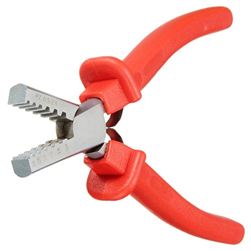 BABAN Mini Crimpzange Aderendhülsen Zange Kabelschuhe Presszange Quetschzange Rot 0.5-2.5mm² - 2