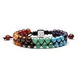 Jsdde Natural Crystals Bracelet Womens 7 Chakra Crystal Stone Rope Braided Gemstone Bracelet