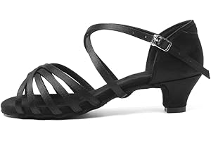 YKXLM Scarpe da Ballo Donna Latino Scarpe da Ballo Salsa Bambina con Tacco Basso,Modello-IT-TL