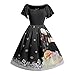 Produktbild TEBAISE Damen Retro Vintage Drucken Gothic Steampunk Röcke Halloween Karneval Weihnachten Weihnachts Party Rüschen Rock Spitze Punk Kleid Cocktailrock Cosplay Kostüm Schulter Oberteil