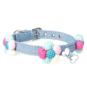 The DDS Store Cat Puppy Cute Flower Shaped Decorative Adjustable Collar for Cats Kitten PuppyPet Collar Pet Supplies-1 Piece (X-Small ( 22- 28 cm ))