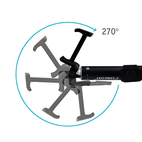 Selfie palo  Foneso Selfie Bluetooth Selfie Stick Monopod Profesional Ajustable Auto-bloqueo con control remoto para Smartphones y GoPro Negro
