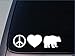 Produktbild Tollyee Car Decals and Stickers Peace Love Grizzly Bear Sticker *H61* 8" Vinyl Decal Yellowstone Rocky MTS Black