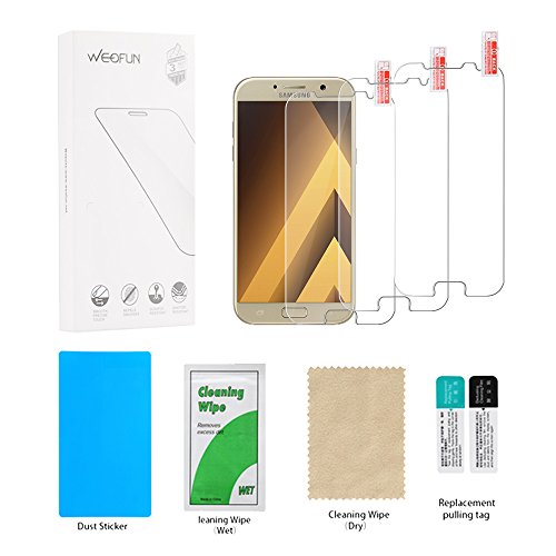 Samsung galaxy A3 (2017) Panzerglas Schutzfolie 3 Stück, WEOFUN Displayschutzglas Panzerfolie für Samsung galaxy A3 (2017) Schutzglas Folie [0.33mm, 9H, Ultra-klar] - 5