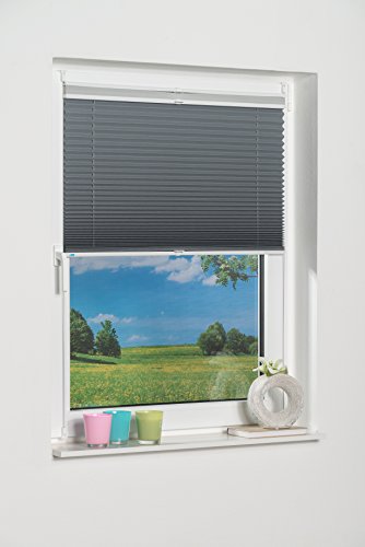 K-home Klemmfix-Doppelplissee 2-in-1 Lichtschutz mit Verdunklung 80 x 130 (B x L) hellgrau / grau - 3