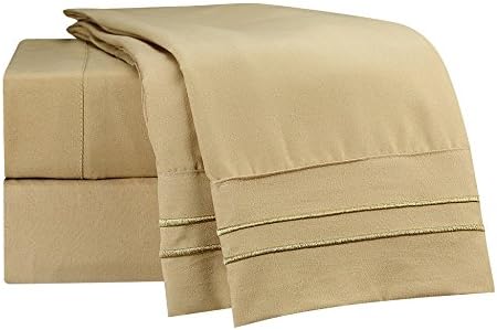Clara Clark® Supreme 1500 4 piece Bed Sheet Set Full (Double) Size Gold Camel