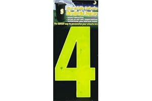 WHL Pack of 2 Hi Vis Wheelie Bin House Numbers Yellow Number 4