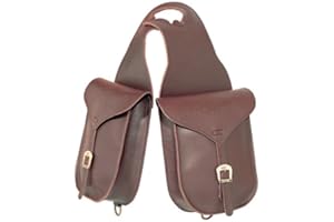 PIONEER - Bisacce Cavallo Western in Cuoio per Equitazione - Trekking e Gite a Cavallo - Borse da Sella Anteriori