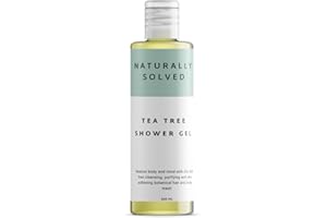Tea Tree shower Gel (200ml) by Naturally Solved. Anti Fungal Shower Gel & Body wash. 100% Natural formula for Fungus, Jock Itch, Thrush, Acne & Athletes Foot