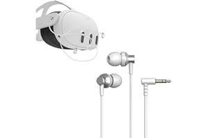 HESUPY Auriculares intraurales para Meta Quest 3, para Quest 3 VR, auriculares con aislamiento de ruido y graves pesados, auriculares ergonómicos con diseño intraural, conector chapado en oro de 3.5 mm