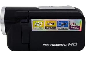 S-JIANG 4K Camcorder Video Camera, Video Camera 1600P Camcorder Vlogging Camera for YouTube, Portable Video Recorder, 2'' TFT LCD Screen