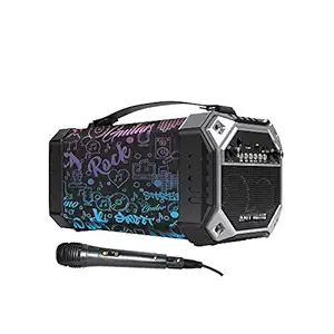 Ant Audio Rock 150 Bluetooth Party Speakers with FM Radio, Micro SD Card, USB, MIC and Aux 3.5 mm Support, Microphone for Karaoke Machine, LED Lights and Subwoofer  15 watt