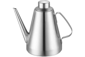 Angoily Aceitera Vinagrera Antigoteo De Acero Inoxidable De 500 Ml / 0,5 Litros, Con Pitorro Vertedor a Prueba De Fugas, Ideal Para Dispensar Aceite De Oliva, Vinagre, FáCil De Limpiar Hogar