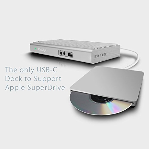 CalDigit USB-C Dock: Laden von Retina MacBook, MacBook Pro 2017, iMac Pro 2017, iMac 2017, MacBook 2017, Pixel oder XPS 13. Unterstützt Apple SuperDrive; USB Typ-C, HDMI, DisplayPort, Ethernet LAN, Audio/Mikrofon, Thunderbolt 3 kompatibel (incl. zertifiziertem 1.0 M-Kabel, EU-Netzstecker) - 6