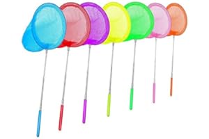 aovowog 7 Pcs Kids Telescopic Butterfly Nets Fishing Nets Extendable (14.5-33.8 Inches) for Kids Catching Insects Bugs Playing Outdoor