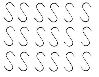 Q1 Beads Pack of 18 Pcs 2 Inch Stainless Steel S Hooks for Hanging | S Shaped Hooks for Hanging| S Hooks for Kitchen, Clothes, Office, Steel S Hooks,Cloth Hanger Hook