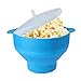 Produktbild Much Mikrowellen-Popcornbereiter Silikon BPA-frei Popcorn Heißluft-Druckknopf faltbar platzsparend Schüssel mit Deckel gesunde ölfreie Maiskörner spülmaschinenfest FDA-genehmigt (blau)