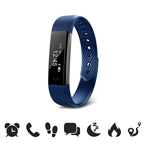 endubro W33/ID115 Fitness Armband - fitness tracker - smart bracelet - Smartwatch für Android Smartphone und iPhone, Schrittzähler, Push-Message und Anrufer - ID Benachrichtigung
